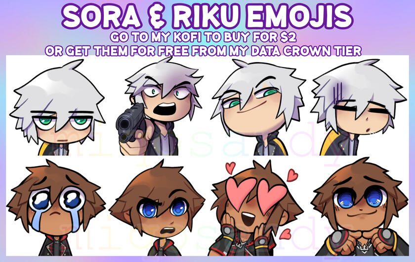 Soriku Emojis on my Kofi